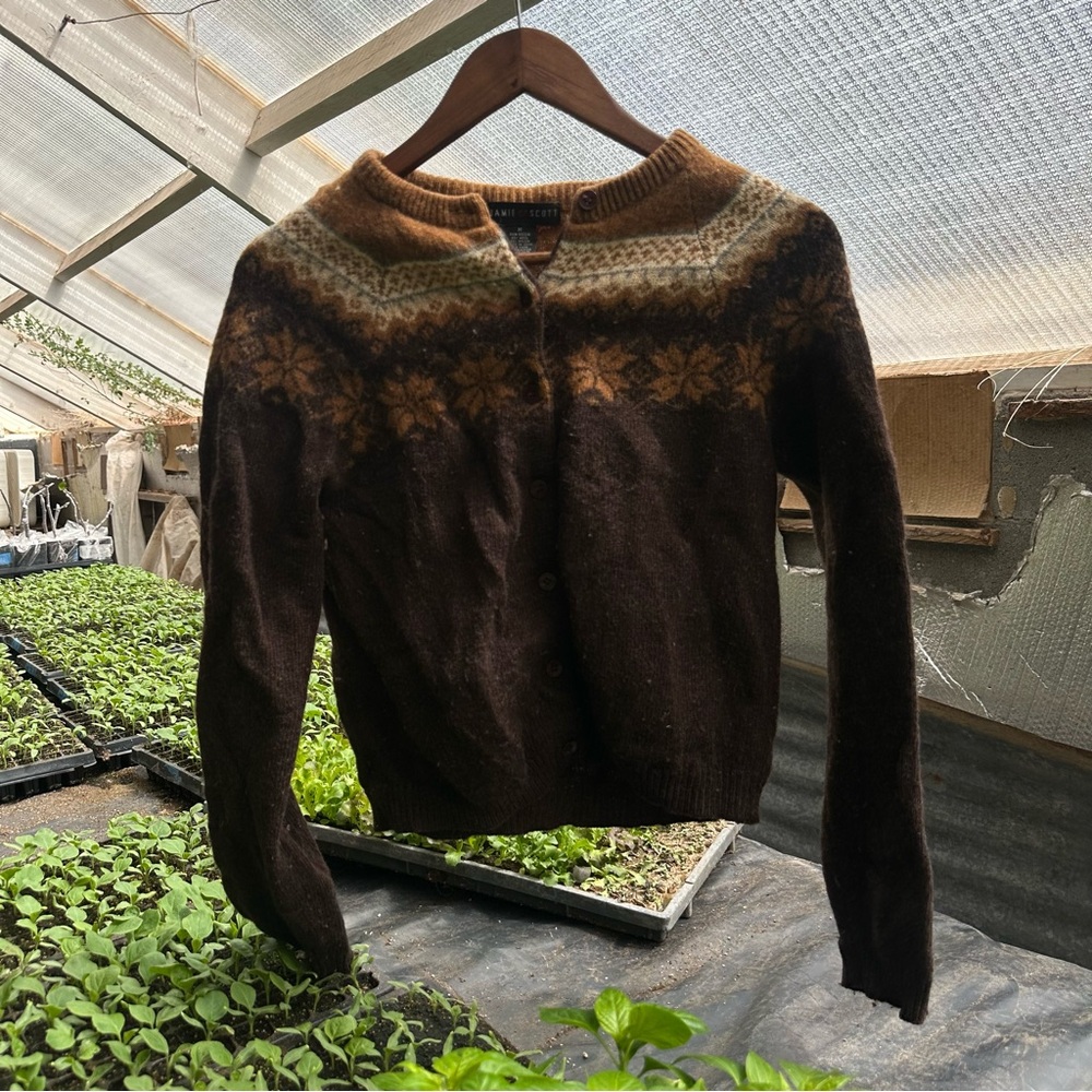 Brown Fair Isle Women's Sweater